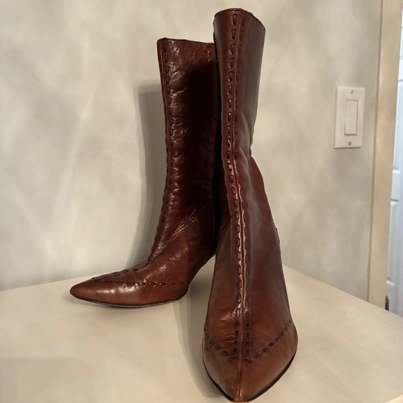 Zambrelli Brown Leather Boots - Picture 16 of 16